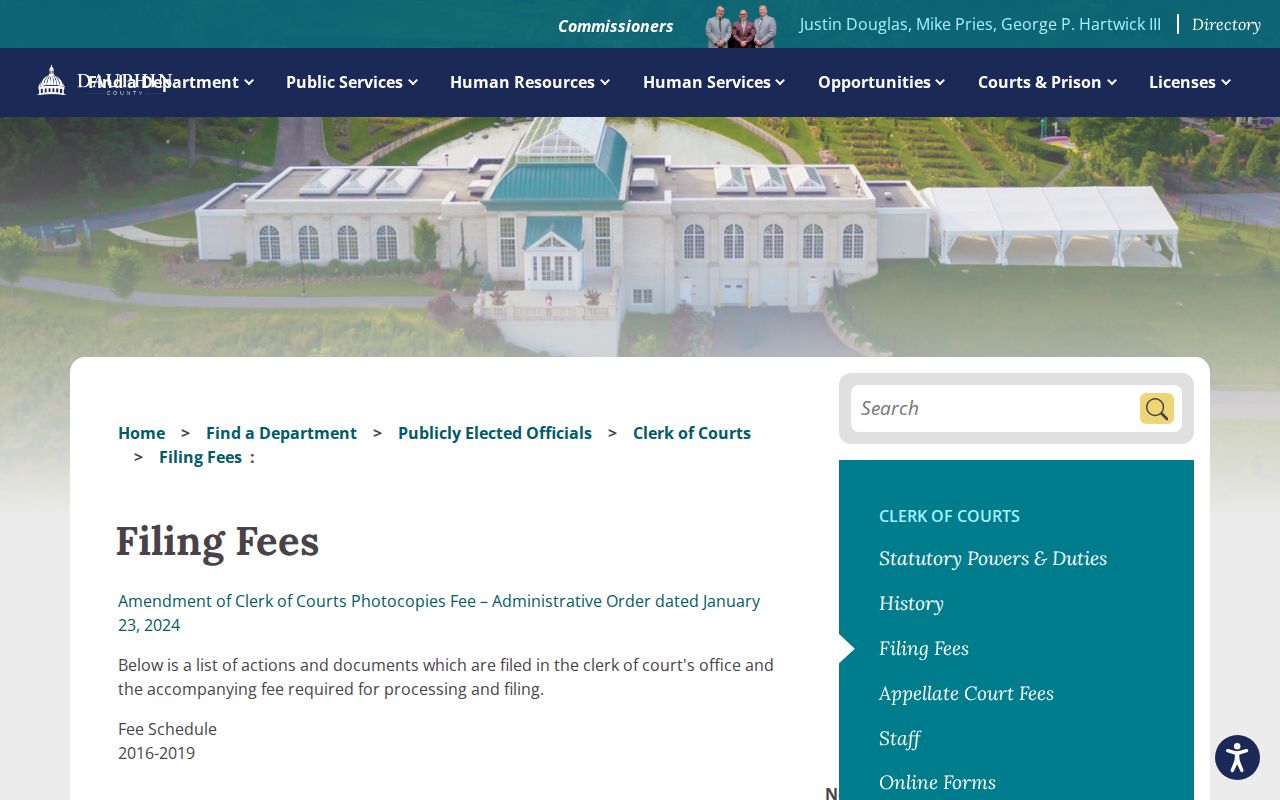 Dauphin County criminal court case copy fees