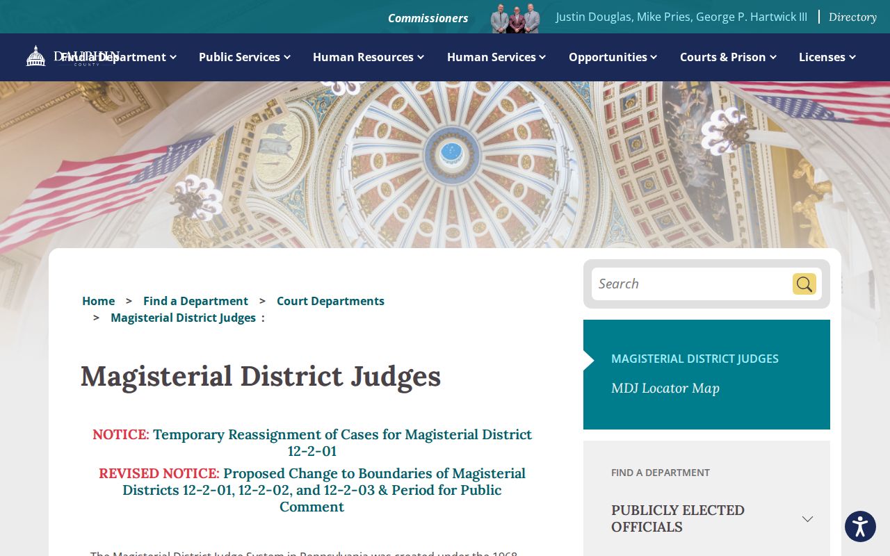 Dauphin County criminal court case MDJ directory