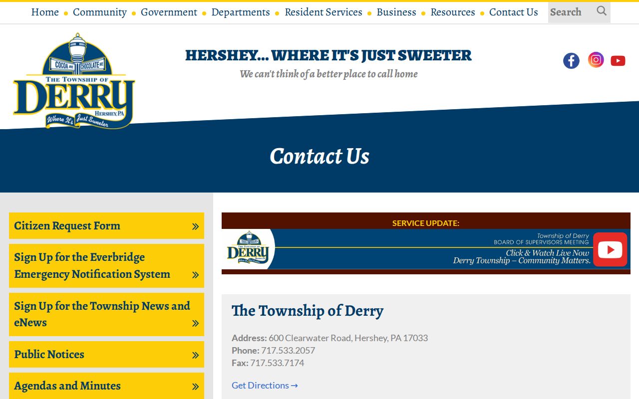 Derry Township criminal records and Police Department contacts in Hershey