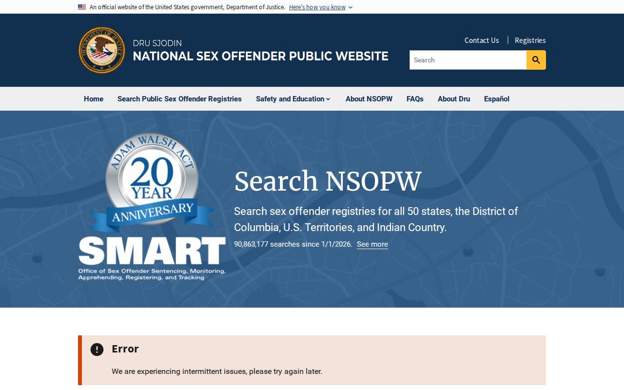 Dauphin County sex offender search through NSOPW